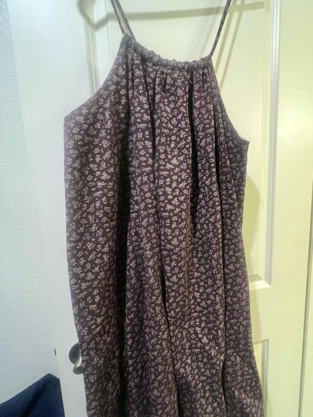 Spaghetti Strap Floral Maxi Dress in Dark purple